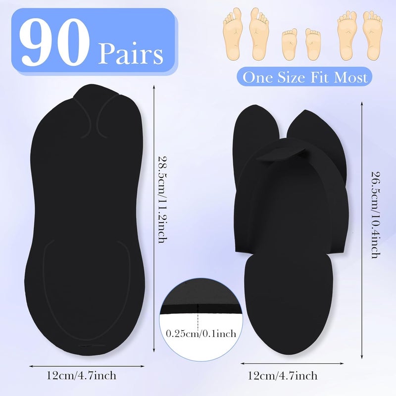 JaGely 90 Pairs Disposable Pedicure Slippers Bulk, Pedicure Flip Flops Disposable Anti Slip EVA Foam Spa Slippers Sandals for Guests Women Girls Kids Foot Bath Nail Salon Party Supplies - Image 2